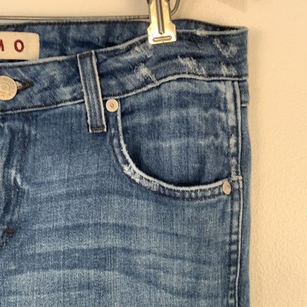 AMO Mid Rise Jeans Denim Stix Crop Raw Hem In Color Pacific Size 29 - Picture 5 of 12